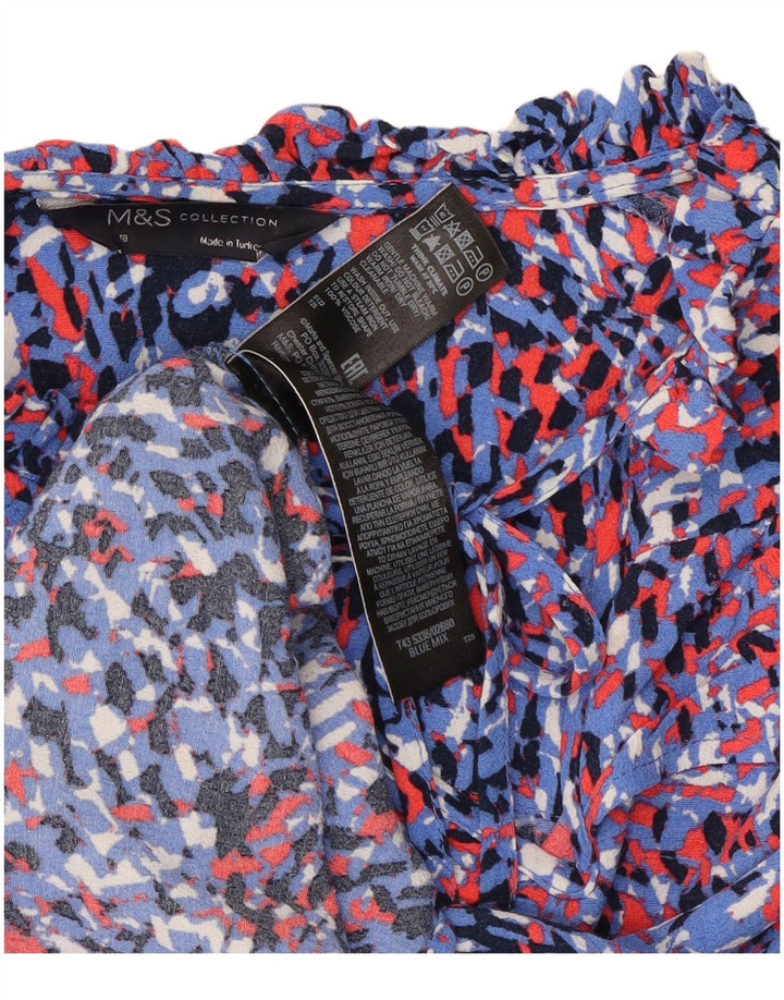 Camicetta da donna Marks & Spencer Top UK 18 XL Viscosa con stampa animalier blu