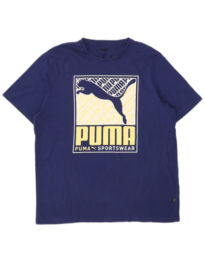 T-shirt grafica da uomo Puma grande blu