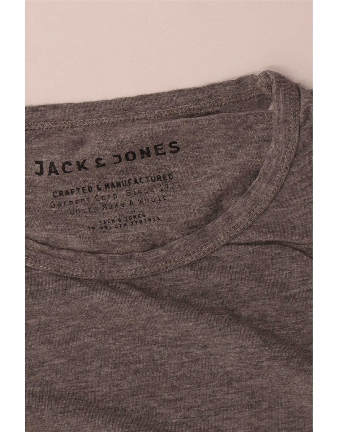 Jack & Jones Top da uomo a maniche lunghe in cotone grigio grande