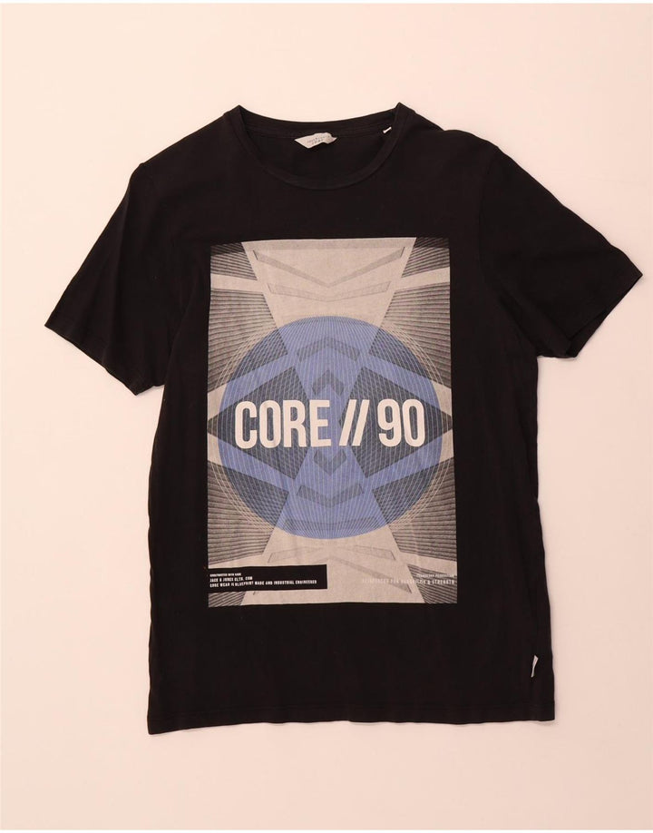 T-shirt grafica da uomo Jack & Jones Top piccola in cotone nero