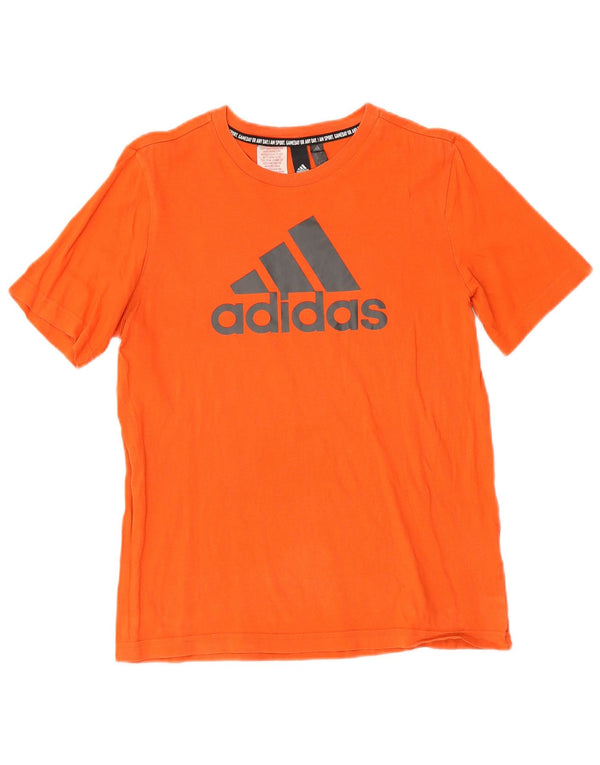 T-shirt grafica regolare da ragazzo Adidas 13-14 anni in cotone arancione sportivo