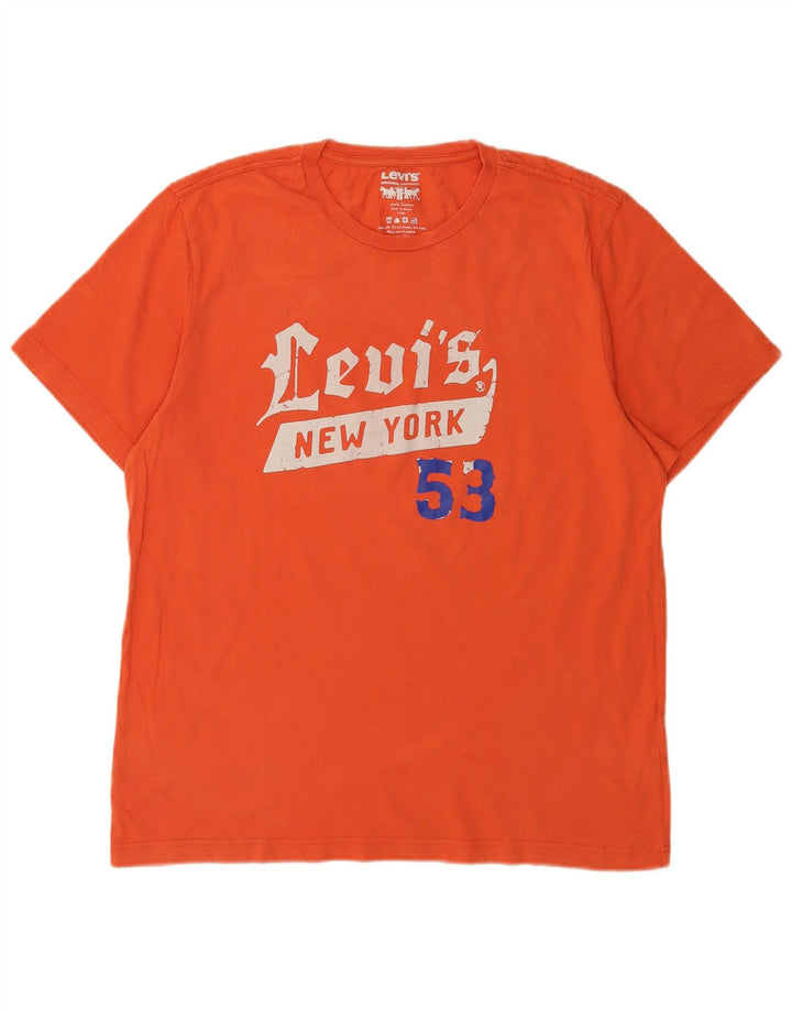 T-shirt grafica da uomo Levi's Top Large in cotone arancione