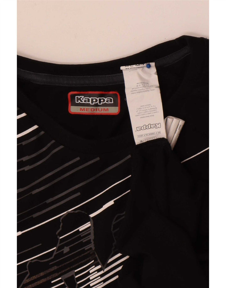 T-shirt grafica da uomo Kappa Top in cotone nero medio