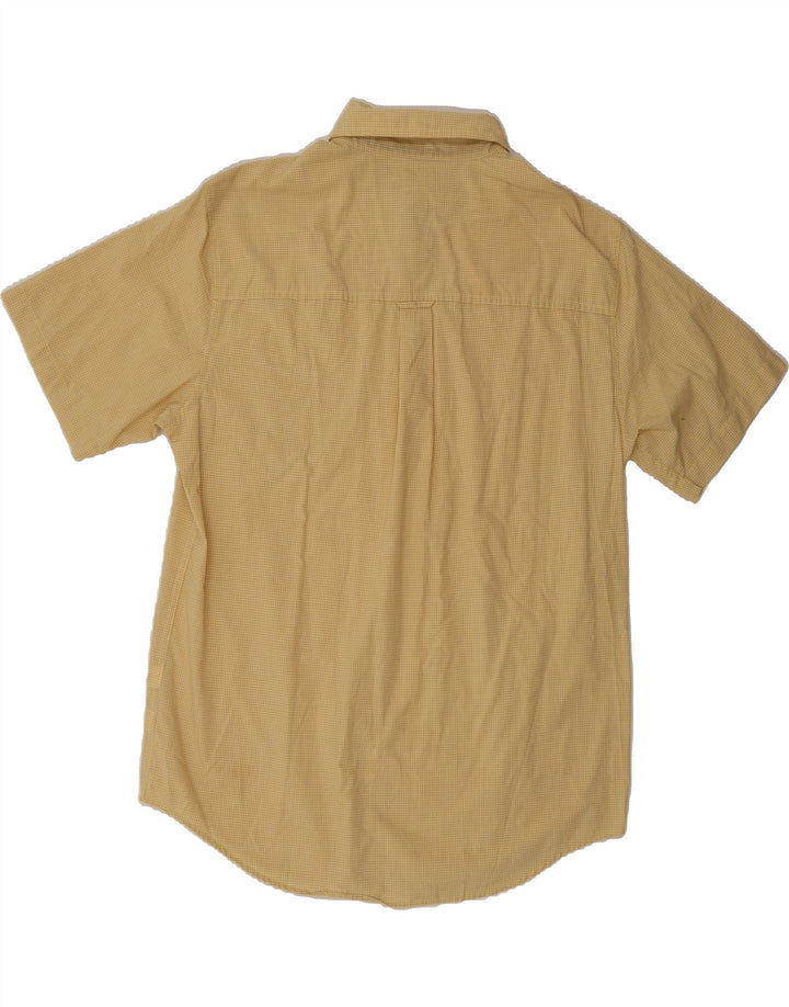 CHAPS Mens Easy Care Short Sleeve Shirt Large Yellow Check Cotton Vintage Chaps and Second-Hand Chaps from Messina Hembry 