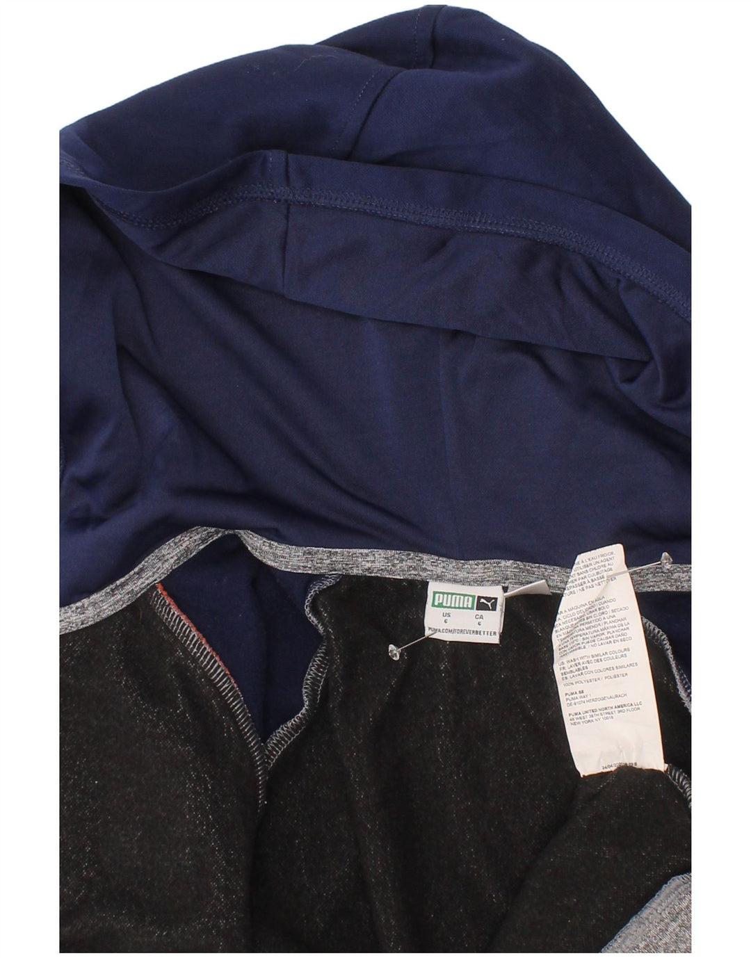 Felpa con cappuccio e zip grafica PUMA per ragazzi 5-6 anni in poliestere color block grigio