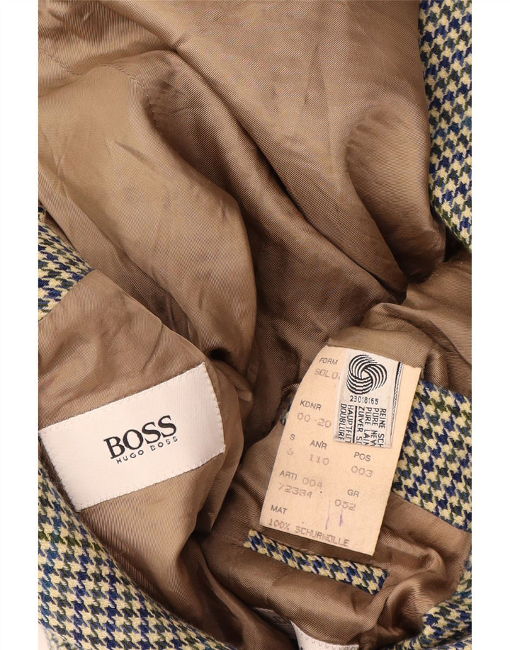 Giacca blazer da uomo a 2 bottoni Hugo Boss EU 52 XL pied de poule multicolore