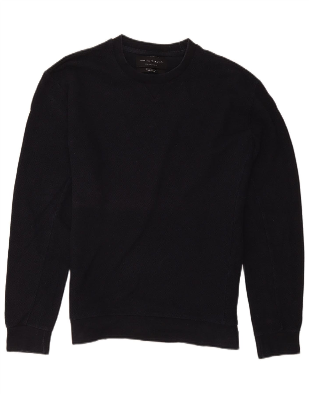 Felpa Zara da uomo maglione grande in cotone blu navy