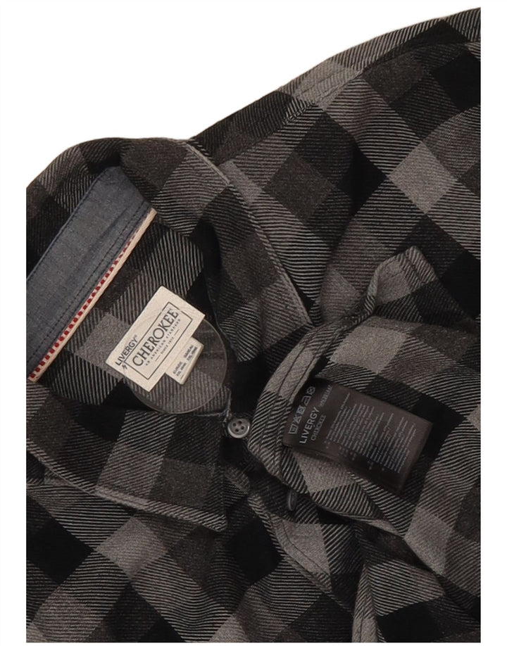 Camicia di flanella da uomo Cherokee 2XL Cotone a quadri grigio