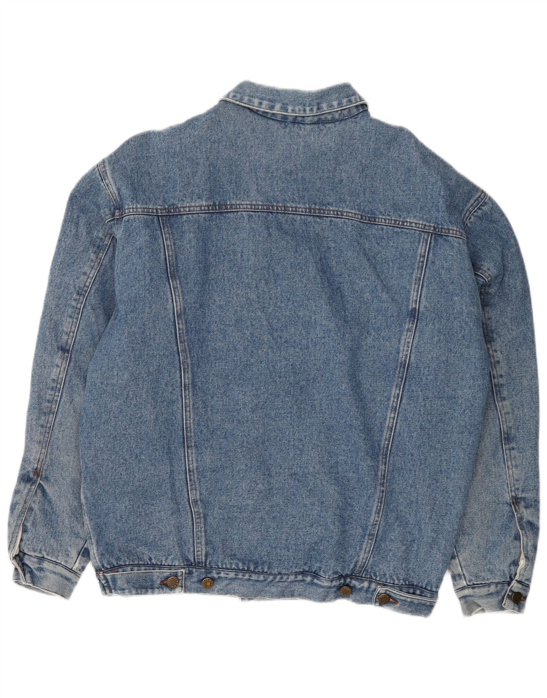 Giacca vintage in denim sherpa da uomo UK 40 grande blu