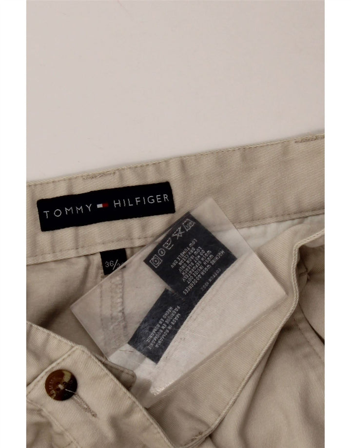 TOMMY HILFIGER Pantaloni chino dritti da uomo W36 L32 Cotone beige