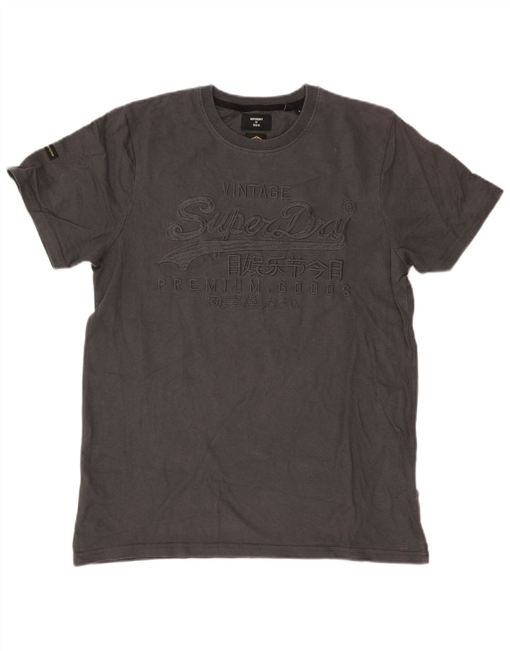 T-shirt grafica standard da uomo Superdry Top grande in cotone grigio