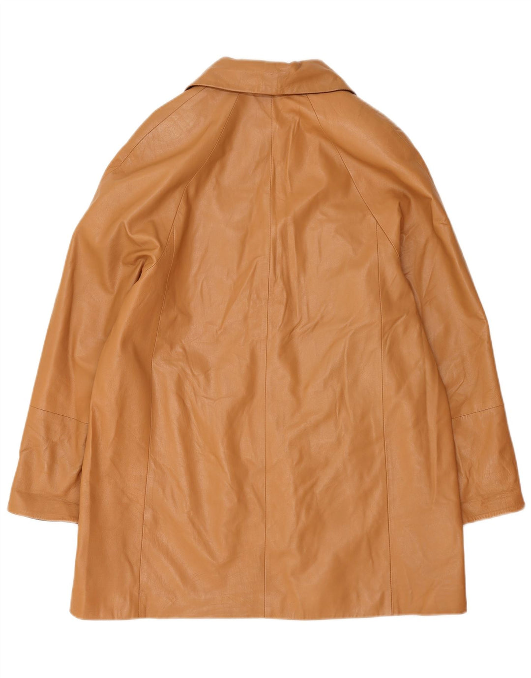Cappotto in pelle vintage da donna UK 16 grande in pelle marrone
