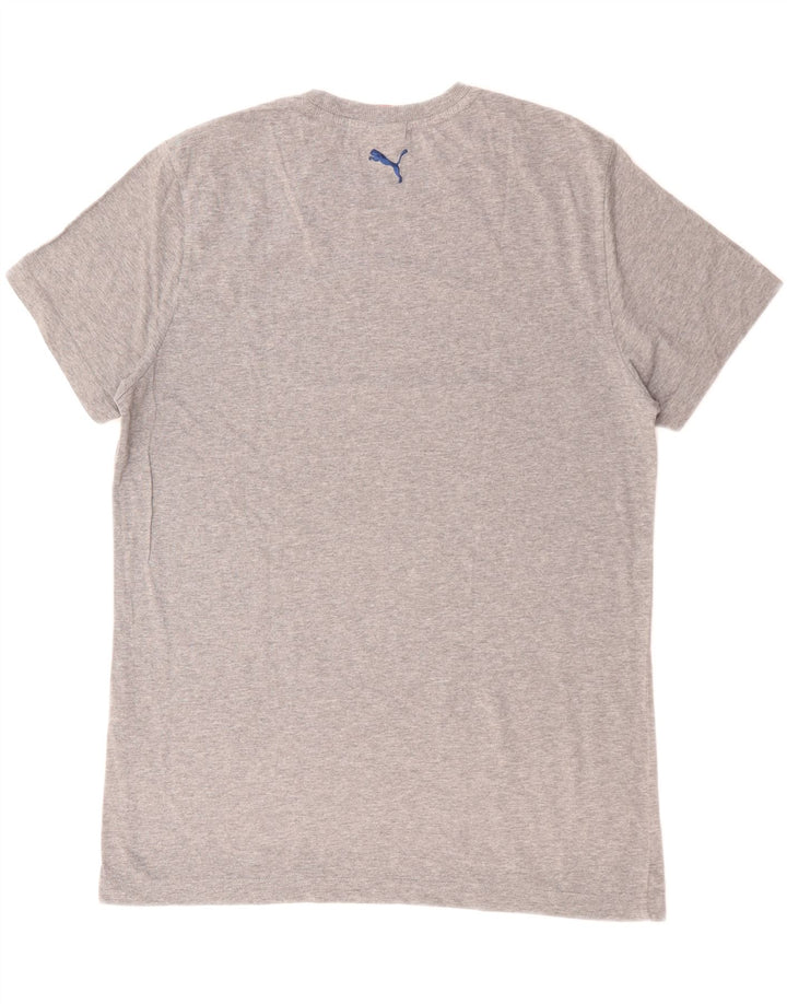 T-shirt grafica da uomo Puma grande in cotone grigio
