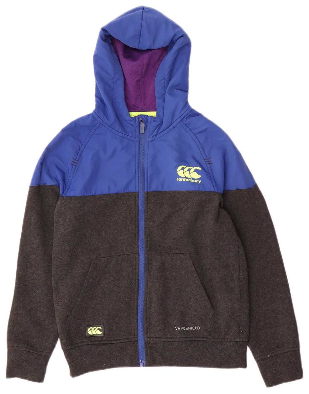 Felpa con cappuccio e zip per ragazzi CANTERBURY 9-10 anni, colore grigio block