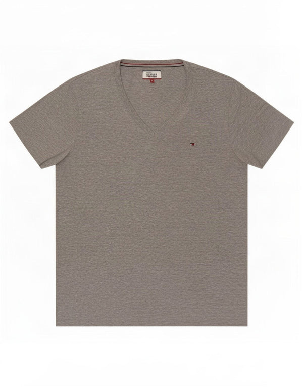 T-shirt da uomo Tommy Hilfiger Top XL in cotone chiazzato grigio