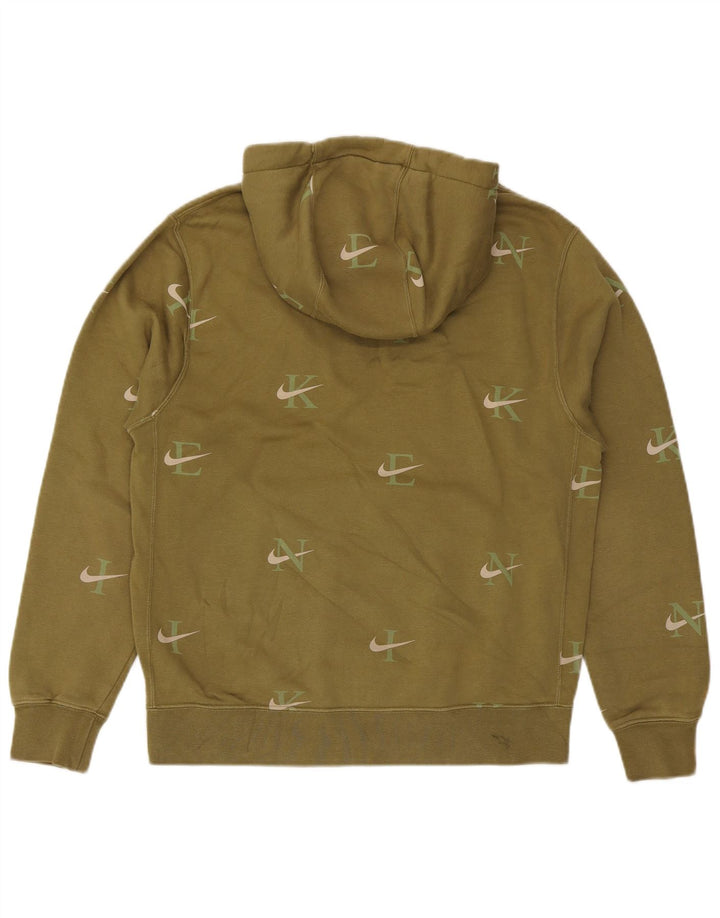 Felpa con cappuccio grafica Nike da uomo in cotone kaki medio