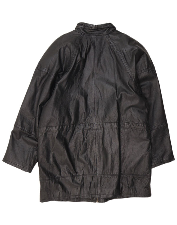 Giacca in pelle vintage da donna EU 40 media nera