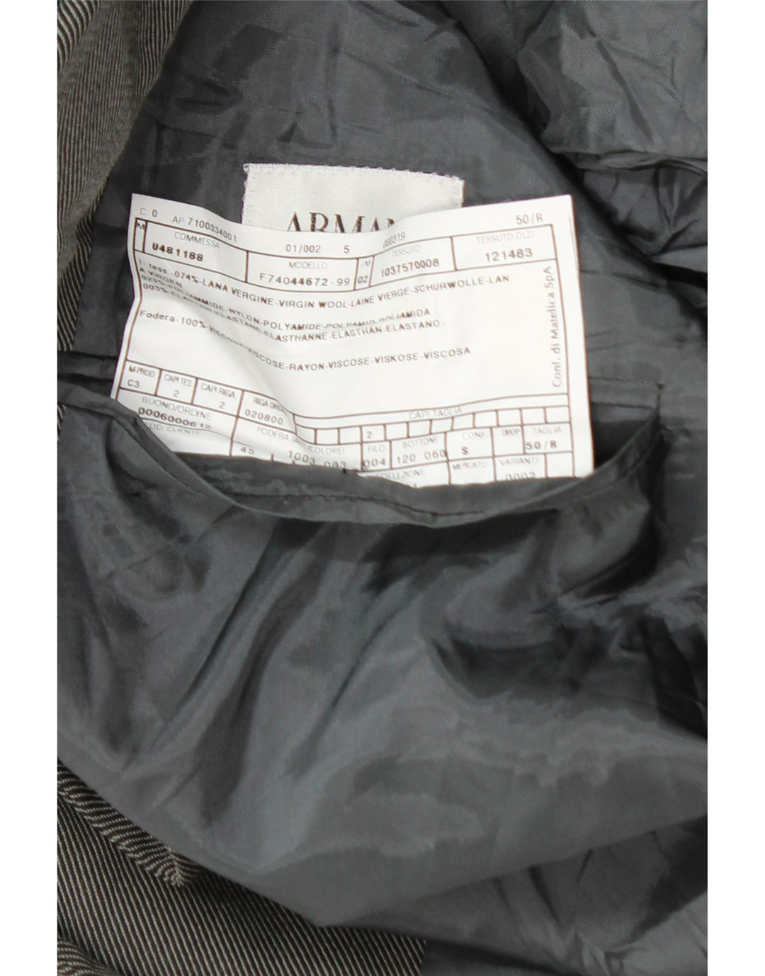 Giacca Blazer da Uomo a 3 Bottoni Armani Collezioni IT 50 Lana Grigio Medio