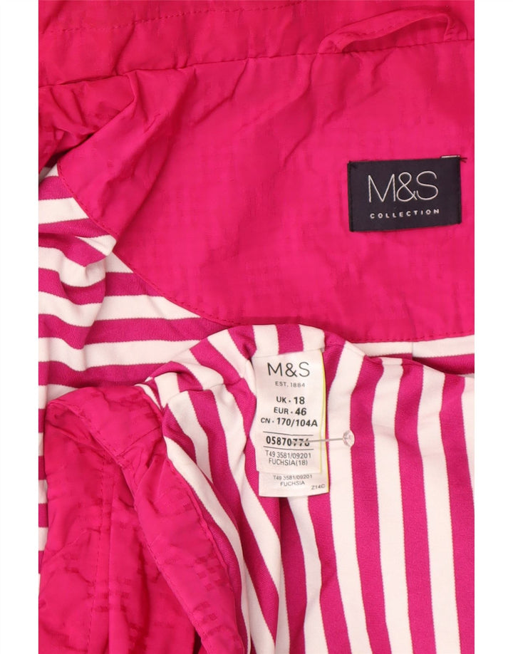 Giacca antipioggia con cappuccio da donna Marks & Spencer UK 18 XL poliestere rosa