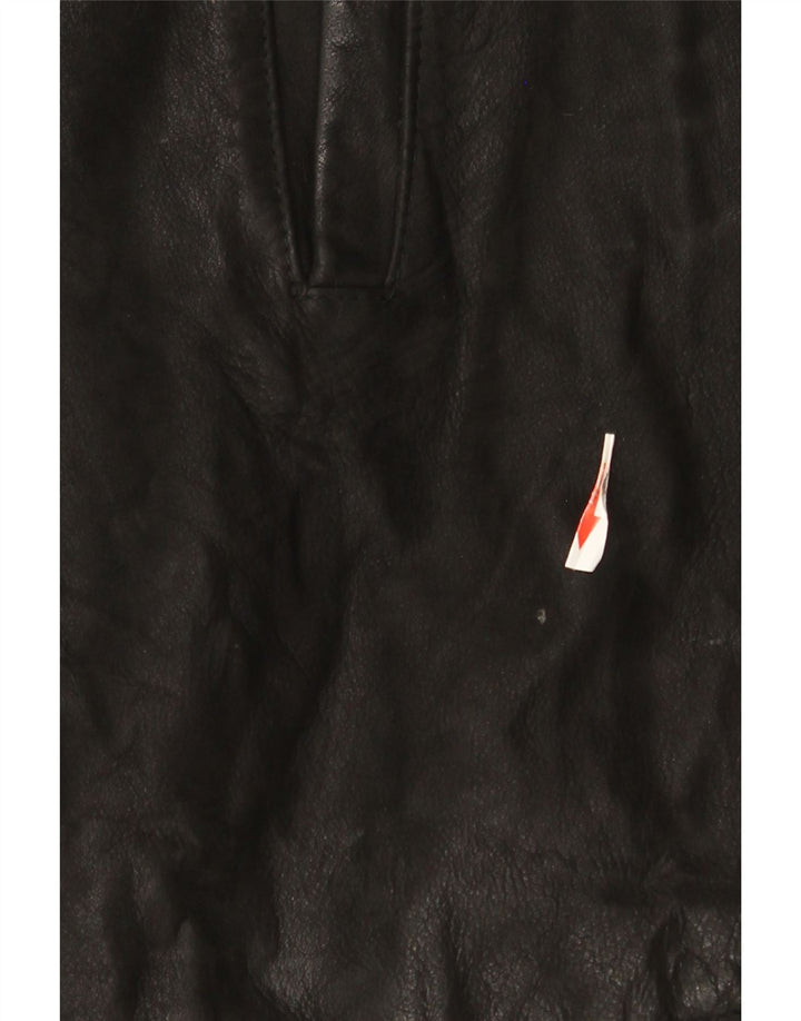 Desi Giacca in pelle doppiopetto da uomo UK 42 XL Pelle nera