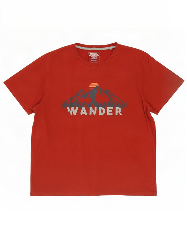 Mountain Warehouse Mens Graphic T-Shirt Top XL Red Cotton