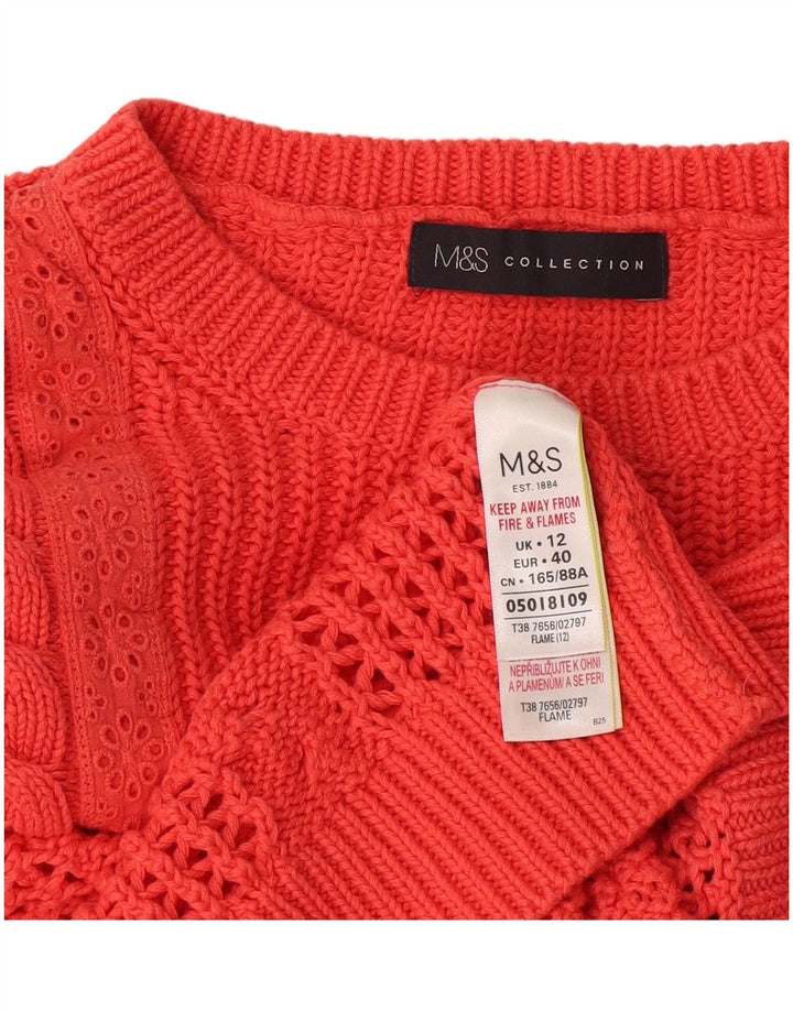 Maglione maglione girocollo da donna Marks & Spencer UK 12 arancione medio