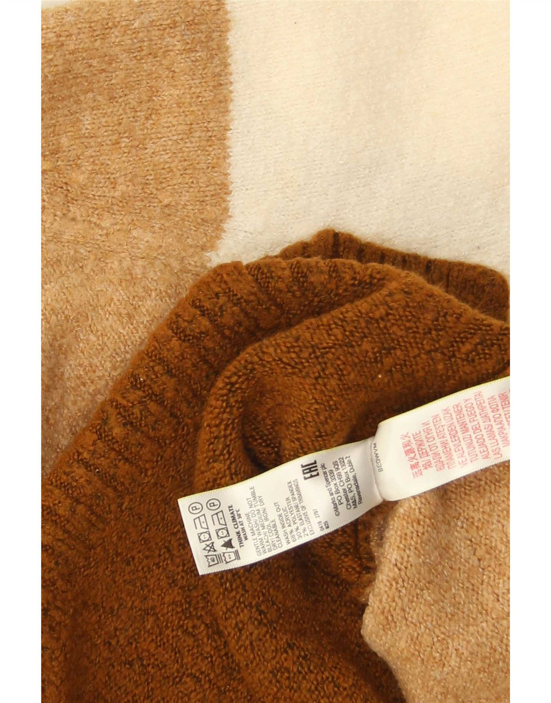Maglione maglione girocollo da donna Marks & Spencer UK 12 Marrone medio