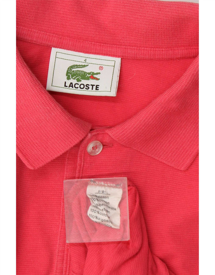 Polo da uomo Lacoste taglia 4 in cotone rosa medio