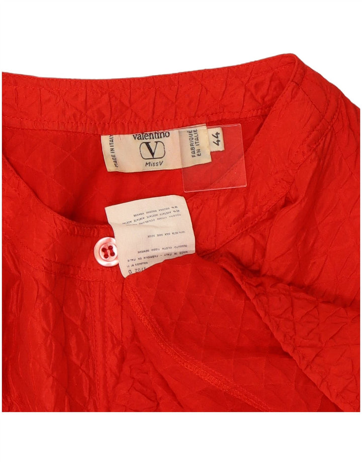 Blusa Donna Valentino Manica Lunga IT 44 Rosso Medio Seta