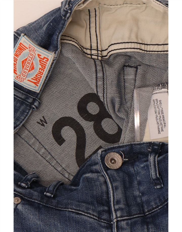 Mini gonna di jeans da donna Superdry W28 in cotone blu medio