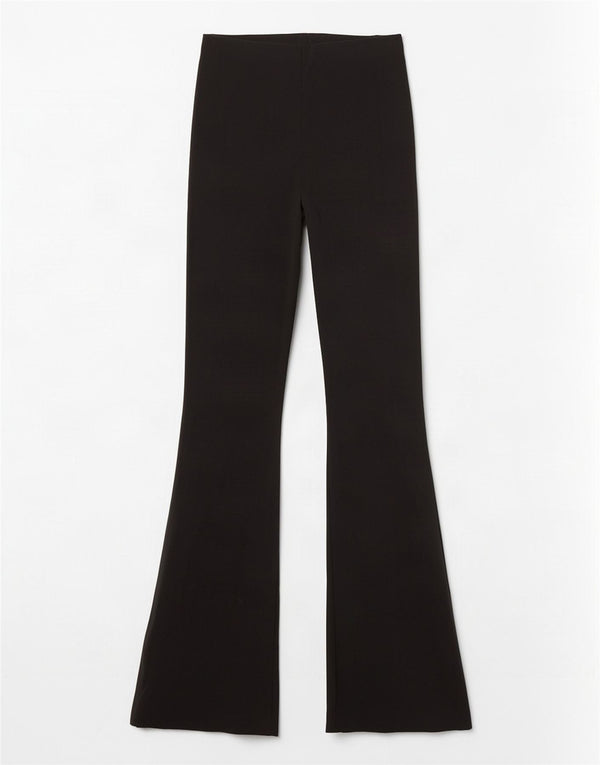 Pantaloni casual svasati da donna Topshop UK 10 Small W28 L32 viscosa nera