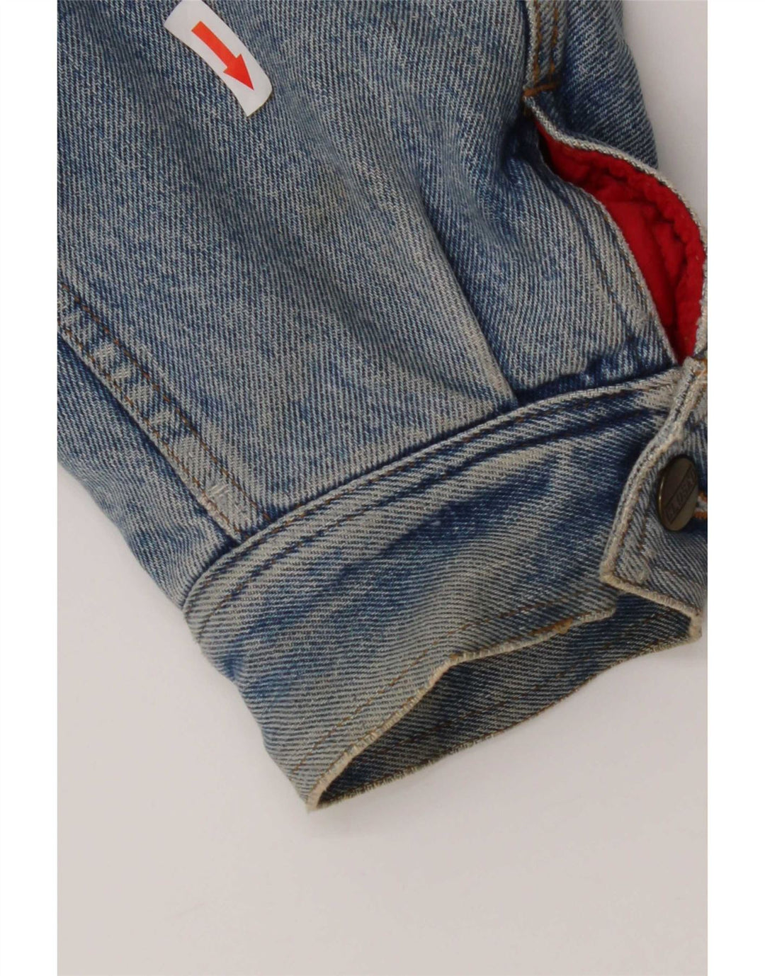 Giacca Jeans Uomo Chiusa IT 50 Large Blu Cotone