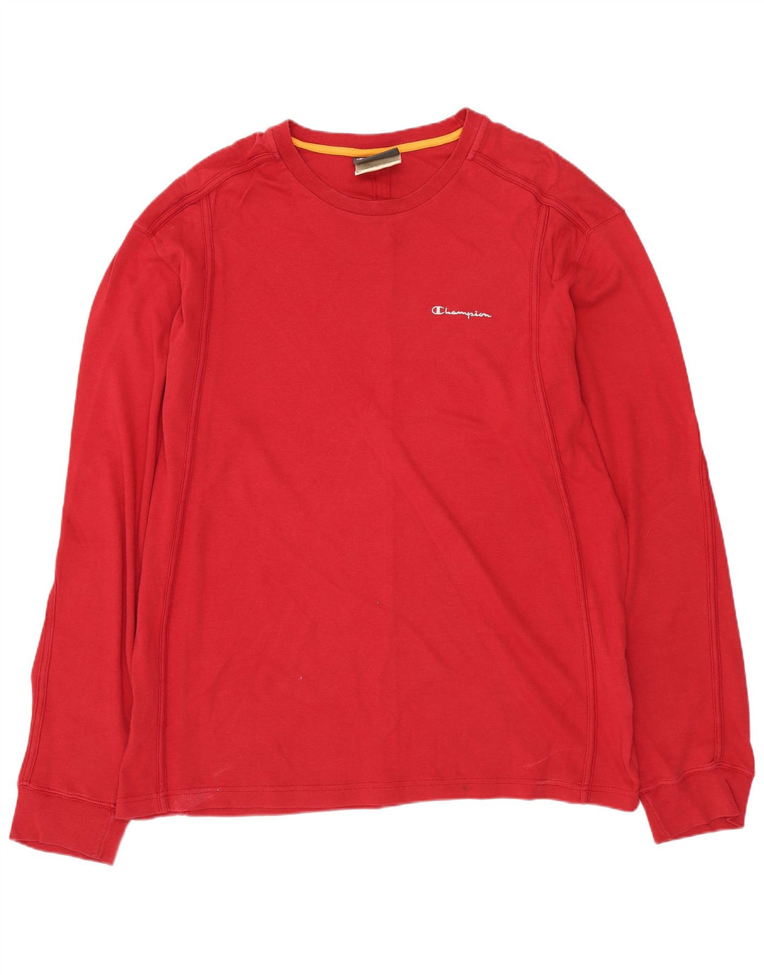 CHAMPION Top da uomo a maniche lunghe 2XL Rosso Cotone