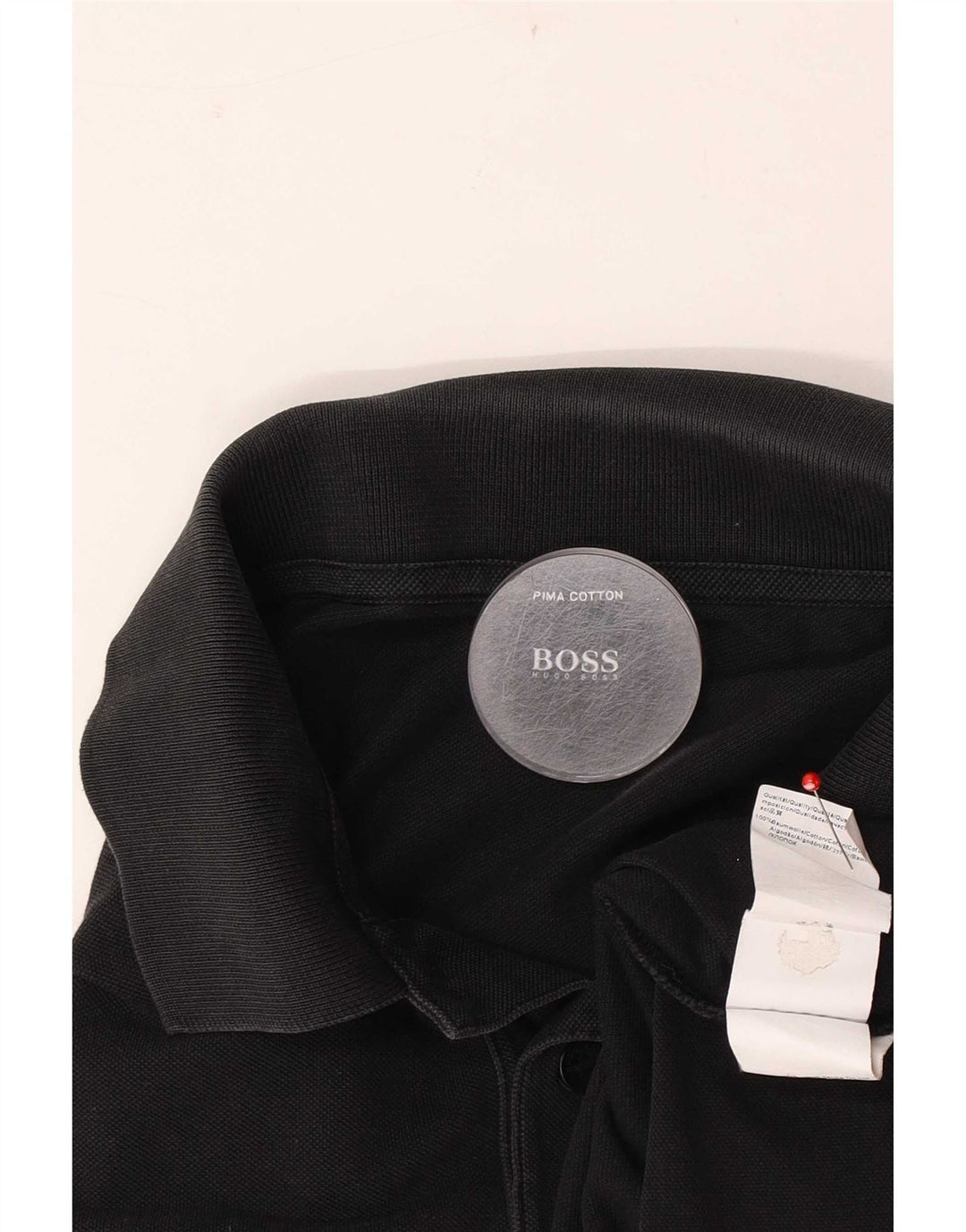 Polo da uomo Hugo Boss grande in cotone nero