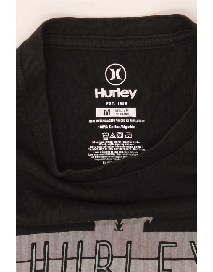 T-shirt grafica da uomo Hurley Top in cotone nero medio