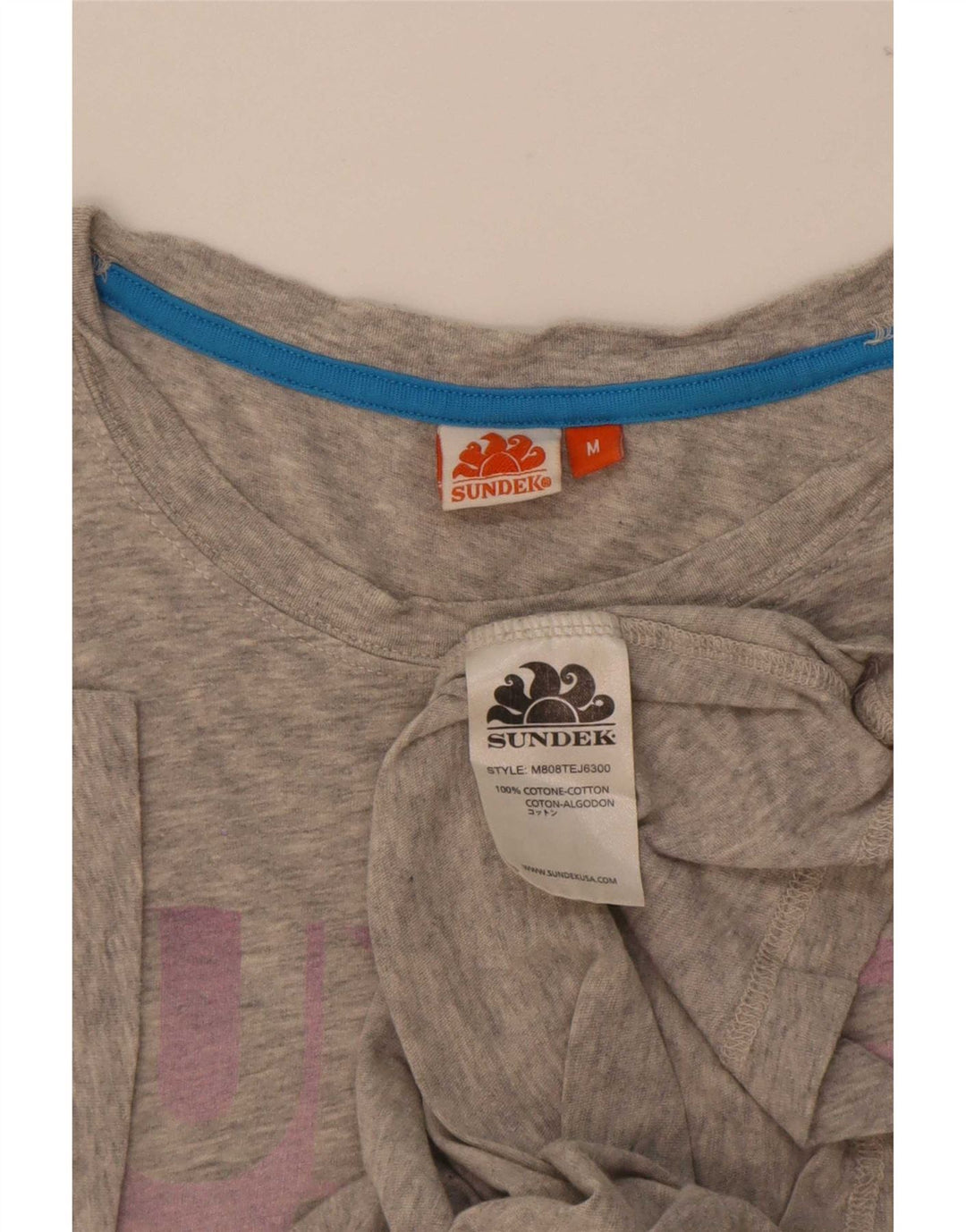 Maglietta grafica da donna Sundek Top UK 14 Grigio medio chiazzato