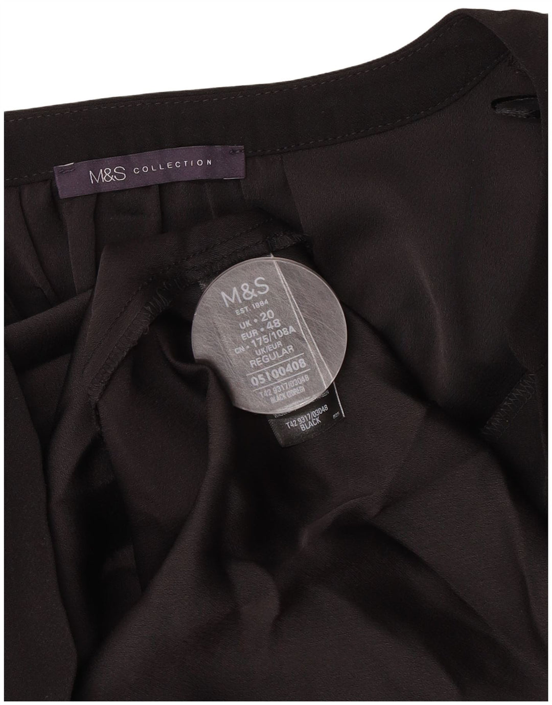 Abito a trapezio con maniche a 3/4 da donna Marks & Spencer UK 20 2XL poliestere nero