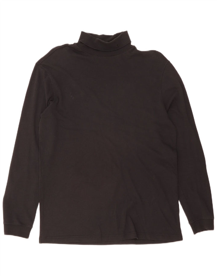 Champion Top da uomo con collo alto a maniche lunghe XL in cotone nero