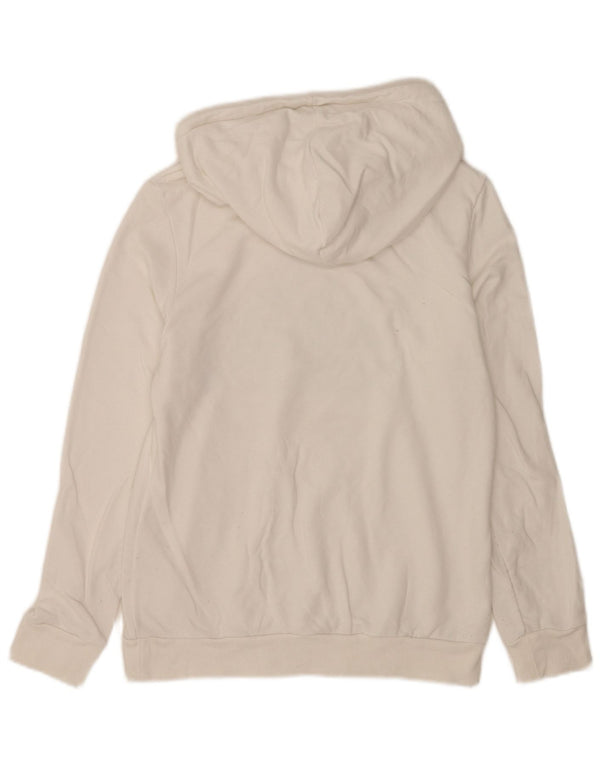 Maglione con cappuccio grafico da donna Adidas UK 8/10 piccolo cotone bianco