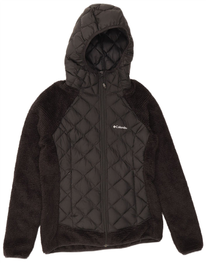 Giacca in pile trapuntata con cappuccio da donna Columbia UK 10 Small Poliestere nero