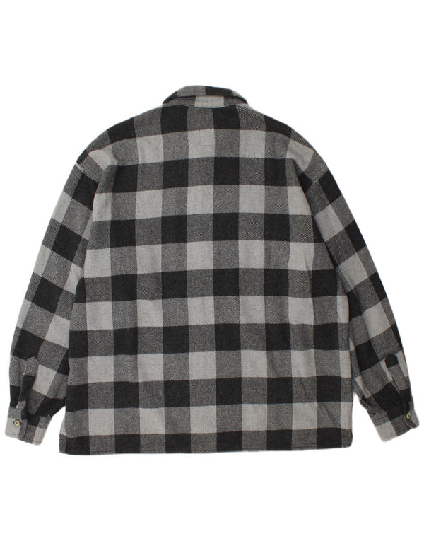 Camicia da uomo in flanella da boscaiolo Rifle 2XL a quadretti grigi