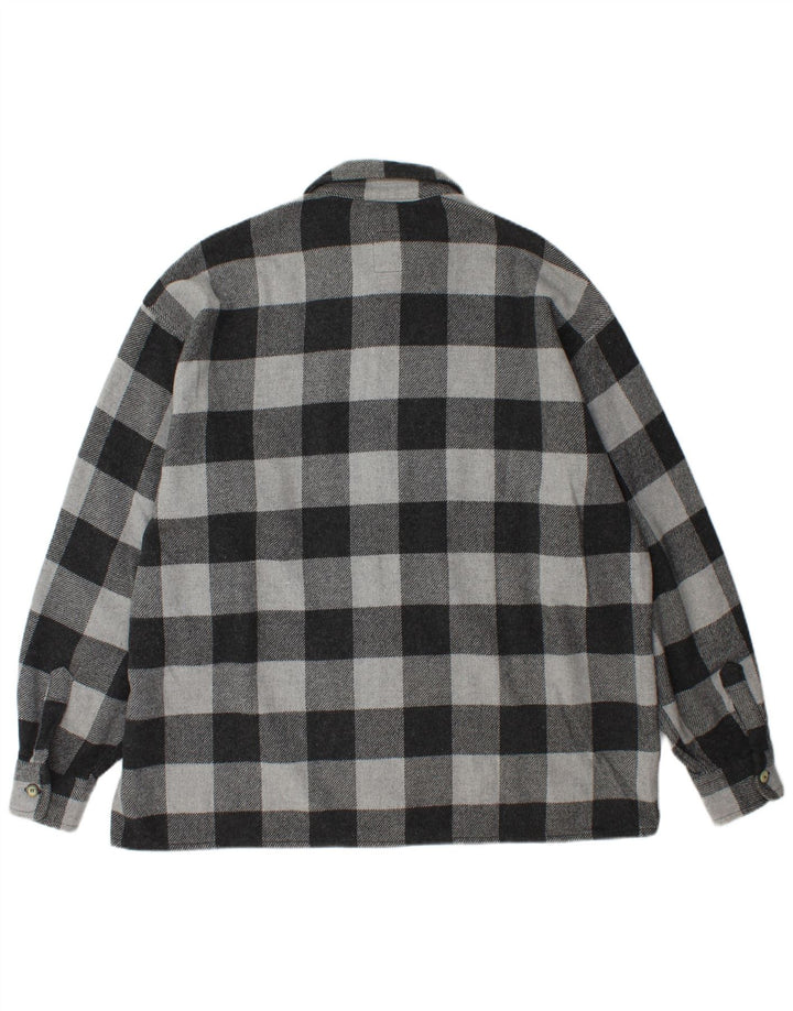 Camicia da uomo in flanella da boscaiolo Rifle 2XL a quadretti grigi