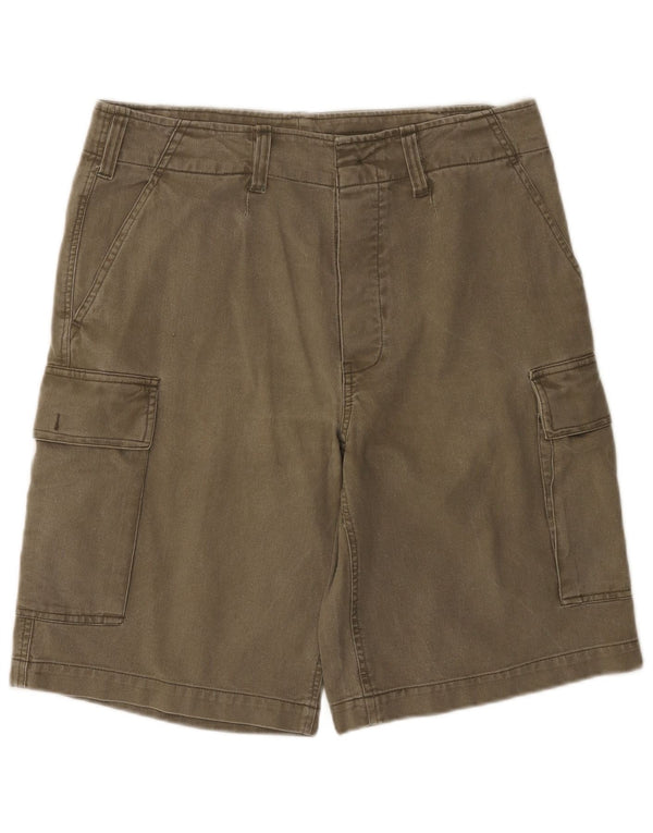 Pantaloncini cargo vintage da uomo grandi W34 in cotone kaki