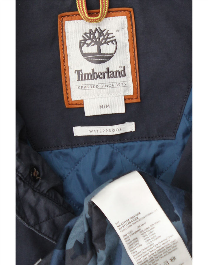 Cappotto giacca a vento da uomo TIMBERLAND UK 38 cotone medio blu navy