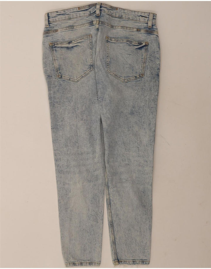 Jeans slim invecchiati da uomo Zara EU 44 Large W34 L28 Blu