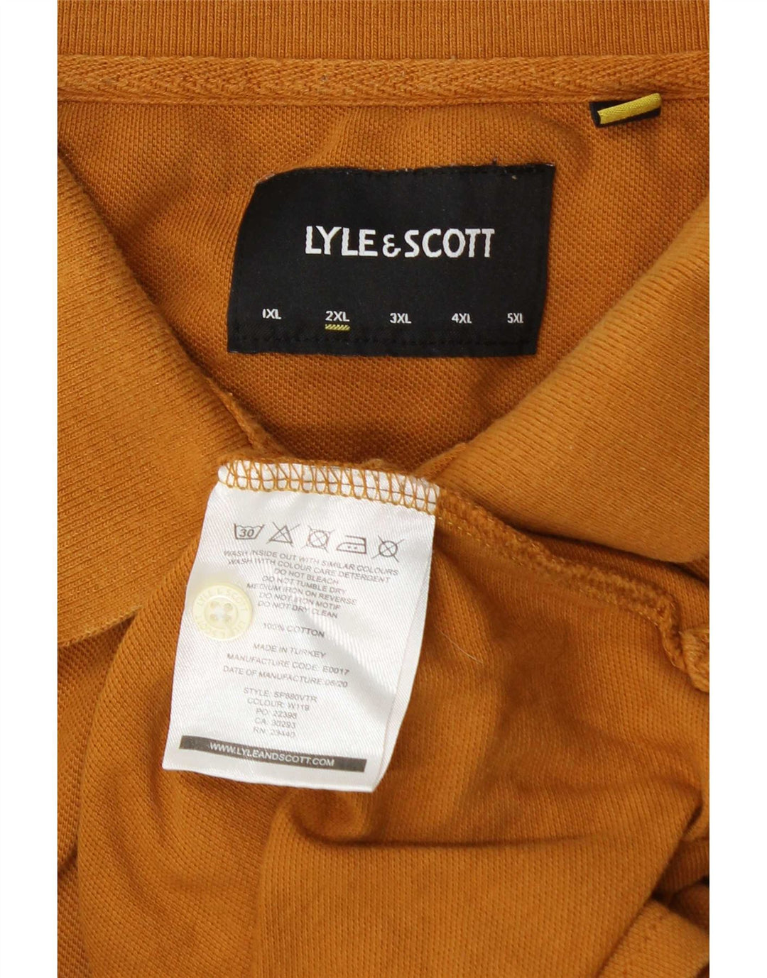 Polo da uomo Lyle & Scott 2XL in cotone arancione