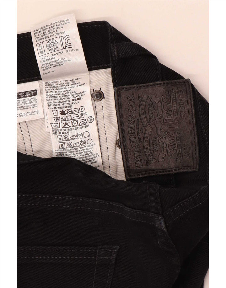 Jeans slim da uomo Levi's W30 L32 cotone nero