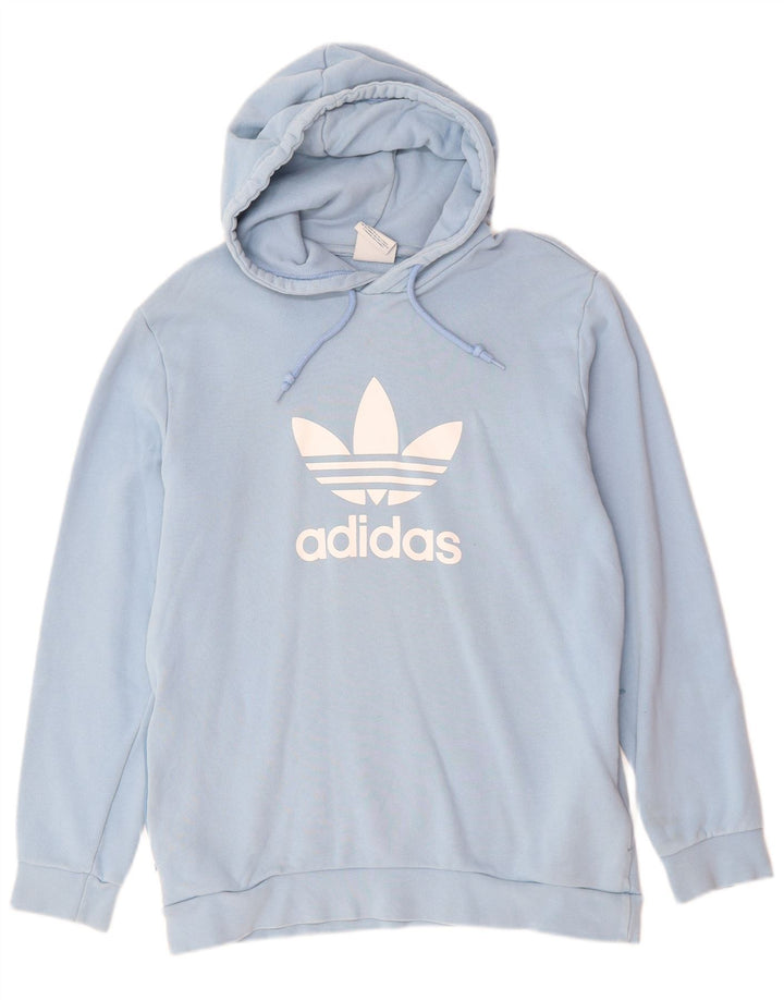 Maglione con cappuccio grafico da uomo ADIDAS in cotone blu medio