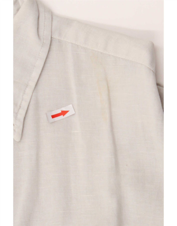 Murphy & Nye Camicia da uomo grande in cotone bianco sporco