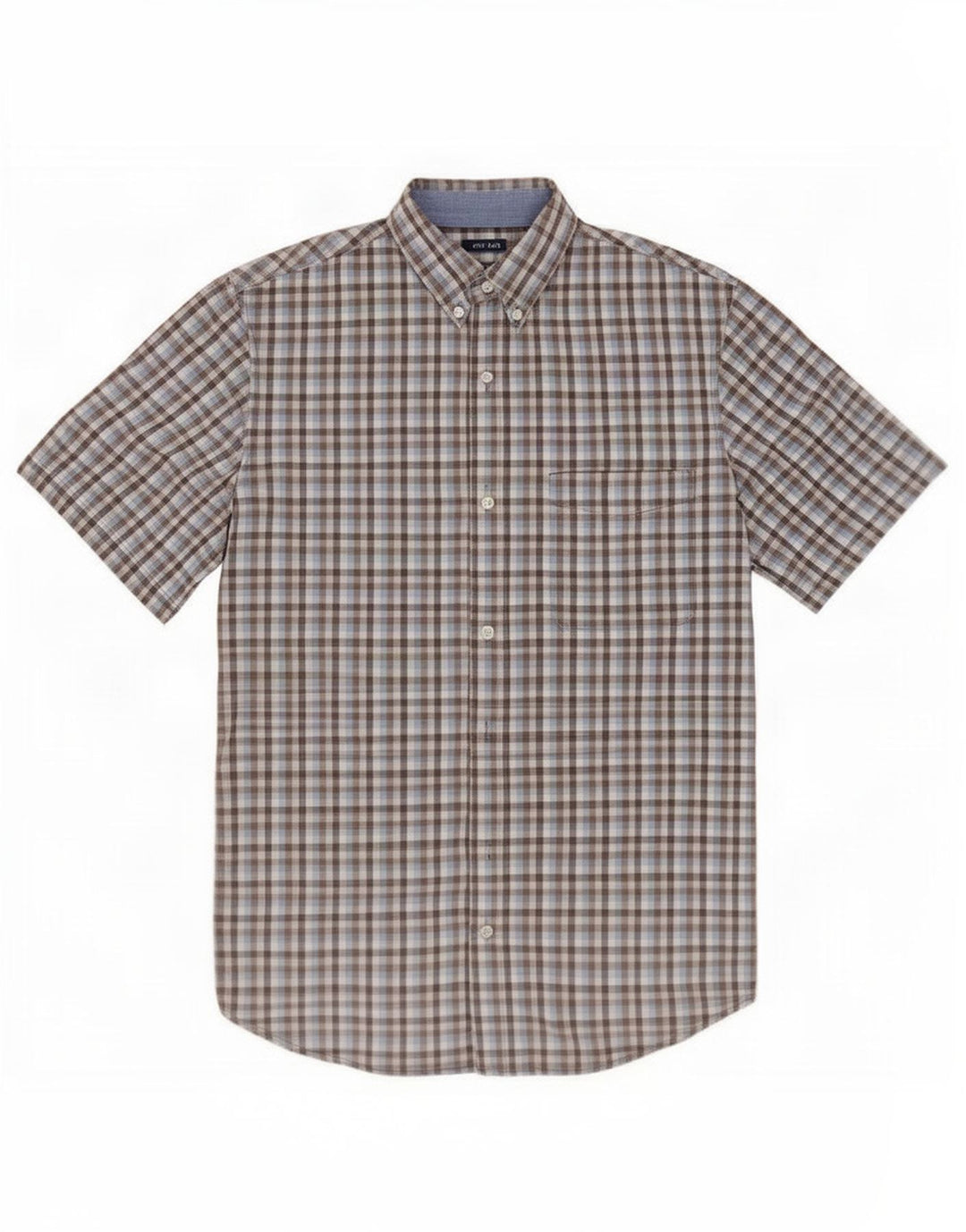 Chaps - Camicia a maniche corte da uomo, facile da pulire, grande, in cotone a quadretti multicolore